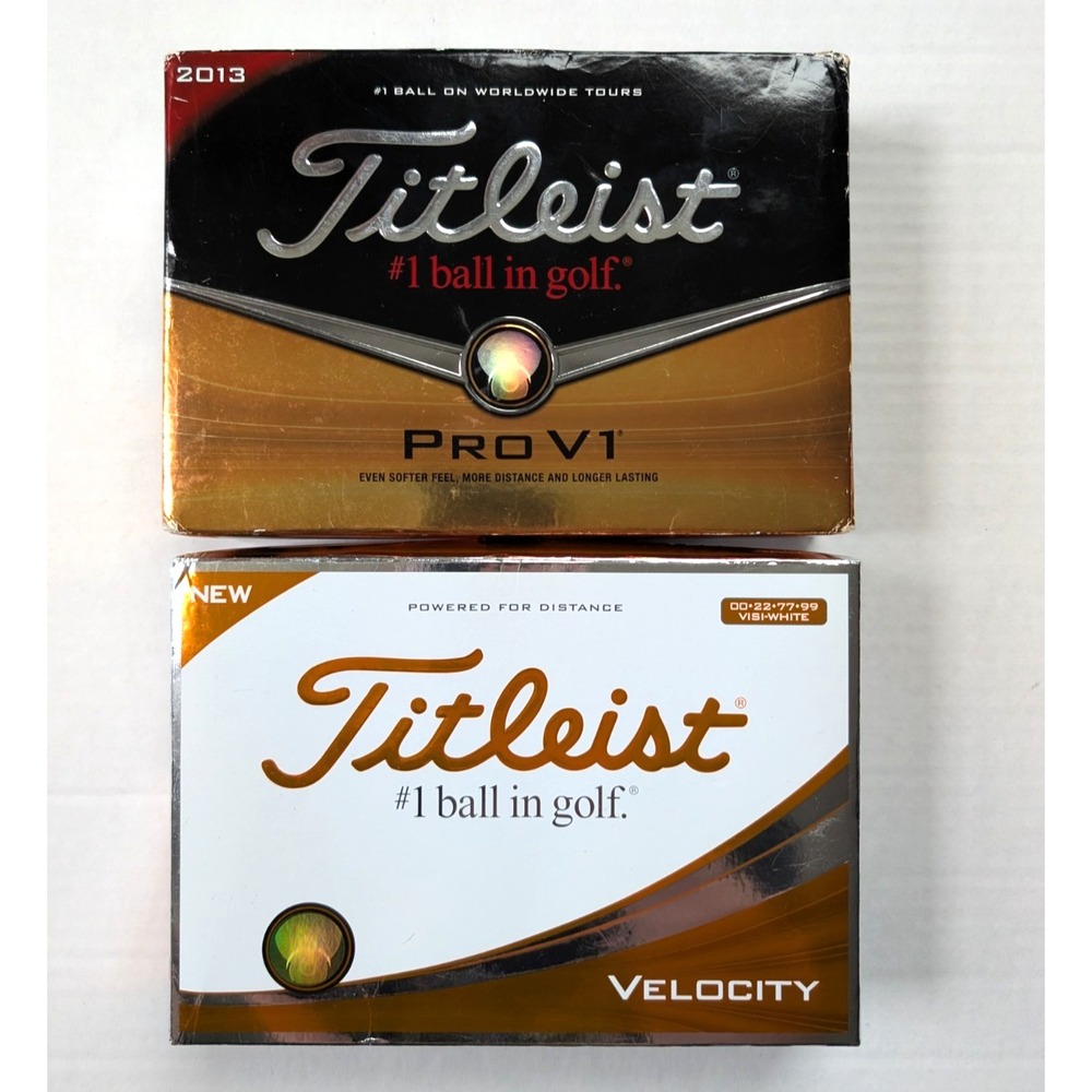 Titleist‎ Golf Balls NIB Set of 2 Pro V1 2013 & Velocity w/Custom Message READ